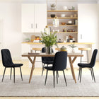 HOMCOM Dining Chairs with Metal Legs - Black - Set of 4-Powder coated steel frame ensures durability and strength