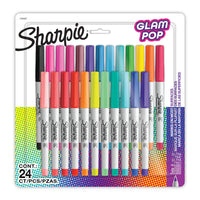 Sharpie Permanent Markers - Ultra Fine Point - Assorted Colours - 24 Pack-Sharpie permanent markers with ink that marks on paper, plastic, metal, and most other surfaces