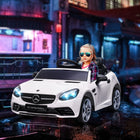 Aosom 12V Mercedes SLC 300 Kids Electric Ride-on Car with Remote Control - White-Monitors show how much power is remaining 