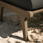 Modway Saratoga Outdoor Teak Ottoman - Flint Grey-Weather-Resistant Cushion