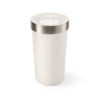 Umbra Vento Trash Can - Sand- 16.5 Gallon (62 L)-Sleek, 16.5-gallon trash can: vento is a large-capacity garbage can holding 16.5 gallons (62l) with sleek lines and a lid that conceals garbage bags for a clean look