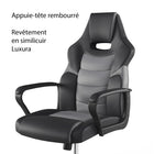 Emerge - Fauteuil de jeu en similicuir Luxura Vector - noir/gris-Revêtement en similicuir Luxura