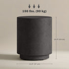 HOMCOM Concrete Finish Side Table - Charcoal Grey-Painted surfaces can be easily wiped clean