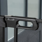 PawHut - Porte pour Animaux en Métal 29,5"-40,6" L avec Fermeture Automatique et Double Verrouillage-Peut être ouverte d'une seule main – appuyez et soulevez le bouton