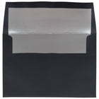 JAM Paper A8 Foil Lined Invitation Envelopes - 5.5 x 8.125 - Black Linen with Silver Foil - 25 Pack-Features a smooth paper finish and shiny foil lining to add a pop of color to any mailing