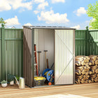 Outsunny Outdoor Storage Shed with Single Door - 5' x 3' - Brown-Steel structure and galvanized finish are robust and anti-rust for reliable daily use 