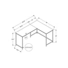 Monarch Specialties - 7392 Bureau 58 po - Fausse Pierre Grise En Coin/Metal Noir-Dimensions du produit: 58,25 pouces L x 44 pouces L x 30 pouces H; profondeur du bureau: 19 po