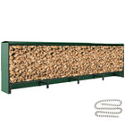 Outsunny Outdoor Firewood Rack with Rain Cover - Steel Chains - Dark Green-Firewood rack with a capacity of 35.9 Cu ft (1 m³) to store large quantities of firewood in an organised manner