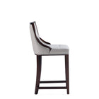 Manhattan Comfort - Tabouret de comptoir Fifth Avenue 19" traditionnel rembourré en similicuir - gris clair - lot de 3-Hauteur du siège : 26 po