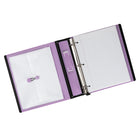 Staples Better Binder - 1-1/2" - Lilac-Non-stick vertical inside pocket keeps loose pages in place