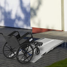 HOMCOM 6' Textured Aluminum Folding Wheelchair Ramp - Silver-Skidproof ribbed surface to prevent sliding in any weather 