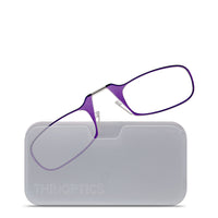 ThinOptics Reader with Universal White Pod - 2.0 - Purple-Product includes the ThinOptics Reading Glasses & a handy keychain case to keep the flexible glasses safe and attached to you wherever you go