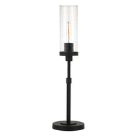 Hudson&Canal - Lampe de table Frieda de 68 cm de haut avec abat-jour en verre - Bronze noirci/grainé-Design industriel pour votre salon, votre espace de travail ou votre table de chevet