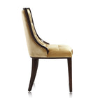 Manhattan Comfort - Lot de 2 chaises de salle à manger traditionnelles Fifth Avenue 18,5 po en velours, finition or antique et noyer-Capacité de poids : 136 kg Hauteur d’assise : 47 cm