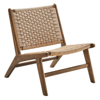 Modway - Saoirse Fauteuil d’accent en bois de corde tressée - Noyer naturel-Corde tressée