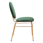 Zuo Odessa Dining Chair - Green/Gold - Set of 2-3 year limited warranty
