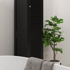 HOMCOM Tall Bathroom Cabinet with Shelves and Doors - Black-Anti-slip foot pads prevent floor scratches