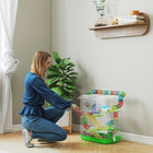 PawHut 18.5" Hamster Cage with Tube System & Exercise Wheel - Green-Play tubing system encourages active movement