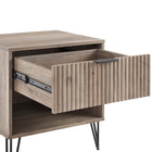 Manhattan Comfort DUMBO 20.07" Modern 1-Drawer Nightstand - Rustic Grey-Stylish Splayed Gold Metal Legs Adding Seamless Fashion Design and Durability