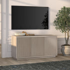 Hudson&Canal Hanson Rectangular Fluted TV Stand for TV's up to 55" - Alder White-Clean with a soft, dry cloth and no harsh chemicals or abrasive cleaning materials