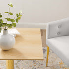 Modway Verne 24" Square Dining Table - Gold Natural-Wood Grain Design