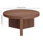 Hudson&Canal Holm 32"W Round Coffee Table - Satin Walnut-10