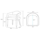 Manhattan Comfort Aspen 23.2" Mid-Century Modern Tweed Upholstered Dining Armchair - Gold Dust-Upholstered in Luxurious Tweed with High Density Foam Padding