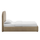 Modway Keynote Performance Velvet Curved Twin Platform Bed - Taupe-LVL Legs
