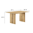Modway Amistad 60" Wood Dining Table - Oak-Solid Mango Wood Construction