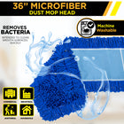 Gritt Commercial Microfiber Looped Dust Mop Pad Head - 36" x 5" - Blue-Quickly and easily attracts and whisks away dust