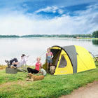 Outsunny 4 Person Camping Tent-Polyester material provides 3000 mm water resistance for dryness
