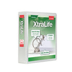 Cardinal XtraLife ClearVue Locking D-Ring Binder, White, 2”-Interior pockets on the front and back