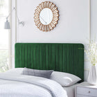 Modway Milenna Channel Tufted Performance Velvet Twin Headboard - Emerald-Assembly Required