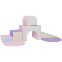 Qaba - Soft play, blocs d’escalade en mousse pour tout-petits - rose/violet - ensemble de 7-Comprend différents blocs en mousse pour stimuler l’imagination et la créativité 