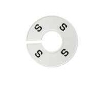 Eddie's Ring Divider - S - White/Black - 100 Pack-White plastic with black text