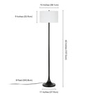 Hudson&Canal - Lampadaire Josephine de 157 cm de haut avec abat-jour en tissu - Bronze noirci/blanc-Nettoyer avec un chiffon doux et sec, sans produits chimiques agressifs ni produits de nettoyage abrasifs