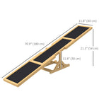 PawHut Wooden Dog Seesaw Pet Agility Equipment - Yellow-Mentally and physically challenging and entertaining your pets 
