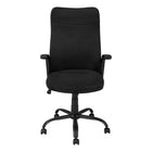 Monarch Specialties 7248 Multi-Position Office Chair - Black/Black Fabric-Ergonomically designed, curved backrest with an integrated headrest that is wide, tall, and lightly padded, and padded seat that is deep and wide provide comfortable support