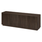 Hudson&Canal - Meuble TV Hanson pour téléviseurs jusqu'à 75 pouces - Alder Brown-Le dessus a une capacité de poids de 75 lb, les étagères inférieures peuvent supporter 25 lb chacune