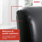 Staples - Fauteuil d'invité en cuir contrecollé, noir-Cuir reconstitué avec enduit de polyuréthane, fini noir