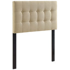 Modway Emily Upholstered Fabric Twin Headboard - Beige-Elegantly tufted button headboard
