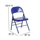 Flash Furniture HERCULES COLORBURST Series Cobalt Blue Triple Braced & Double Hinged Metal Folding Chair-Designed for Commercial Use