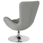 Chaise d’appoint salon-réception de série Egg en tissu gris pâle (CH-162430-LTGY-FAB-GG)-Appuis-bras courbés intégrés