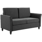 HOMCOM - Canapé loveseat 56 po avec pieds en bois - gris foncé-Cadre en bois massif avec des pieds en bois robustes pour une stabilité supérieure 