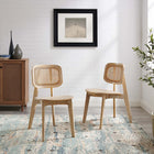 Modway Habitat Wood Dining Side Chair - Grey - 2 Pack-Bentwood and Veneer Seat