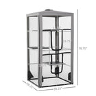 PawHut 39" L Large Catio Outdoor Cat Enclosure with 3 Platforms - Grey-2 large zippered roll up-door provide easy access for your pet 