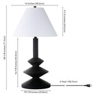 Hudson&Canal - Lampe triple gour Abilene de 71 cm de haut avec abat-jour en tissu - Noir mat/blanc-Nettoyer avec un chiffon doux et sec, sans produits chimiques agressifs ni produits de nettoyage abrasifs
