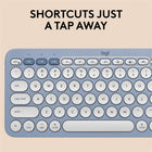Logitech Pebble 2 Keyboard and Mouse Combo for Mac - Tonal Blue - English-Make a Big Impression on the Quiet: Let your work speak louder than your typing and clicking with the keyboard's quiet, laptop-like typing and the mouse's Silent Touch Technology 
