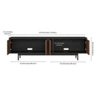 Hudson&Canal - Meuble TV Whitman pour téléviseurs jusqu'à 75 pouces - Grain noir/noyer satiné-Caractéristiques assemblage facile
