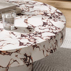 Modway Alora Indoor/Outdoor Patio Concrete Round Coffee Table - Red Marble-Indoor/Outdoor Design